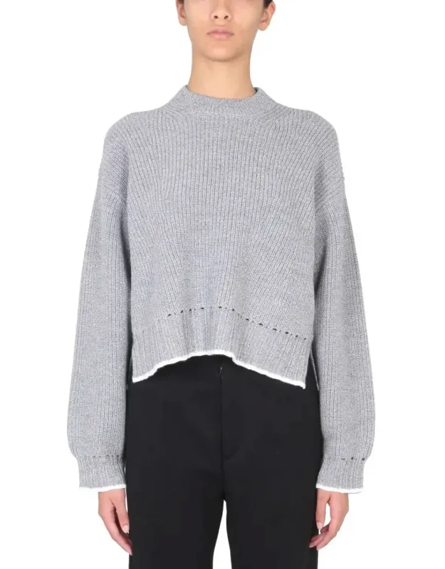Turn-neck Wool Jersey Sweater