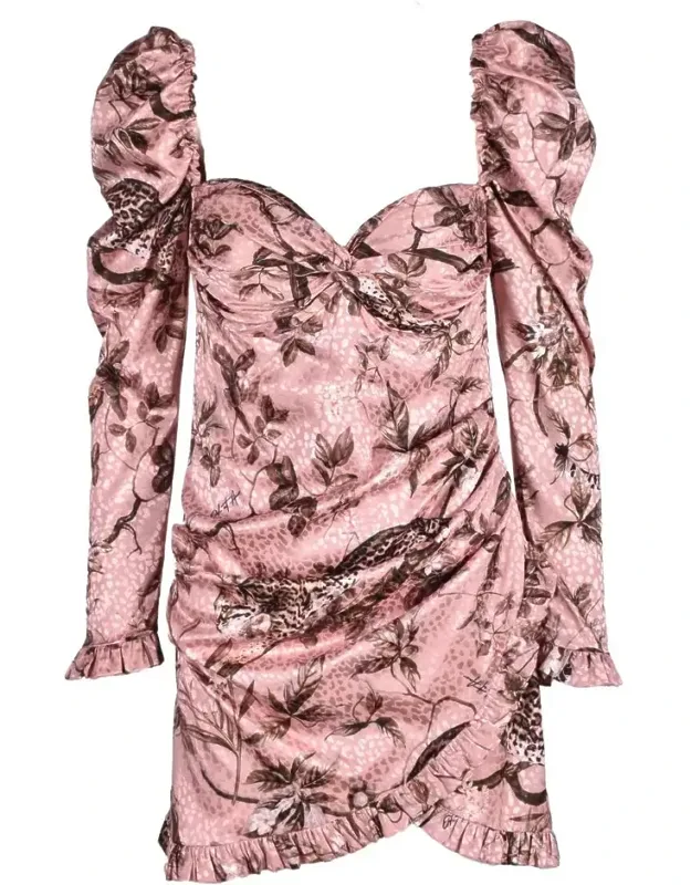 Mini Dress With Puffed Sleeves