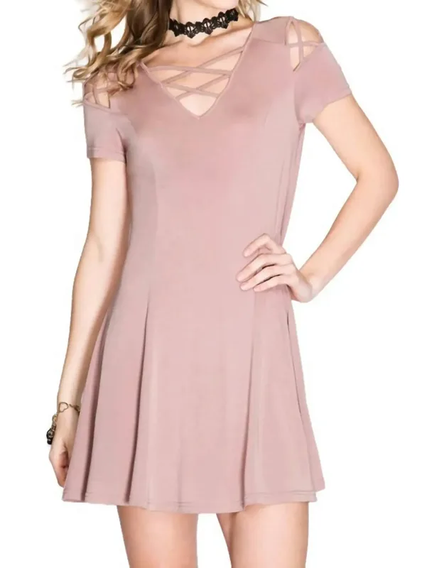 Criss Cross Modal Cupro Swing Dress