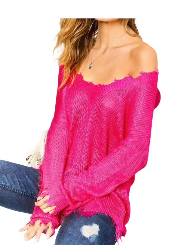 Frayed Lightweight Sweater