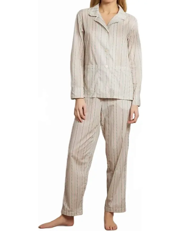 Printed Floral Cotton Long Pajama Set