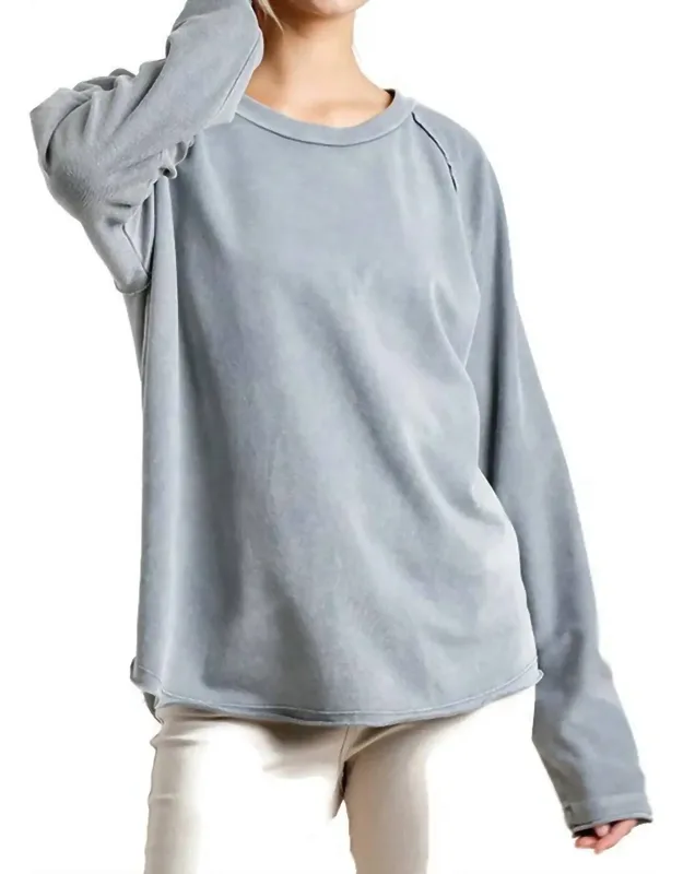 Mineral Washed Raw Hem Top