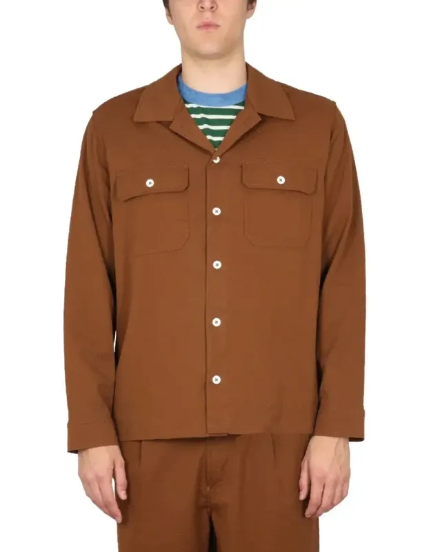 Bowling Neck Cotton Shirt