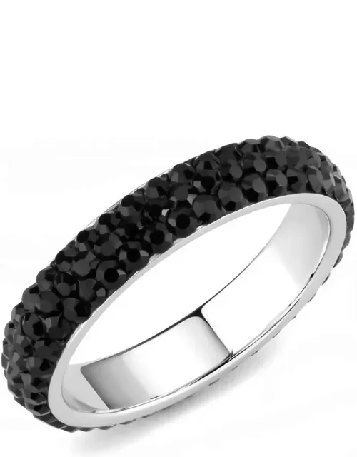 High Polished Stainless Steel Ring With Top Grade Crystal And Weight 1.59g