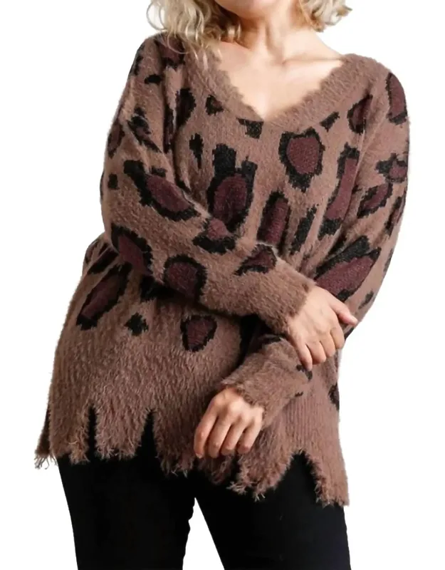 Fuzzy Leopard Sweater