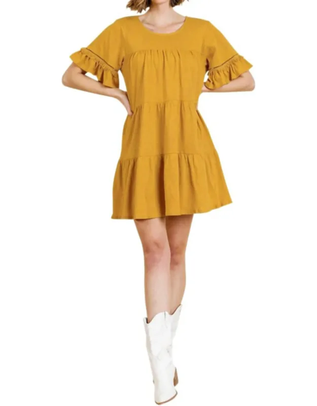 Ruffle Sleeve Tier Dress