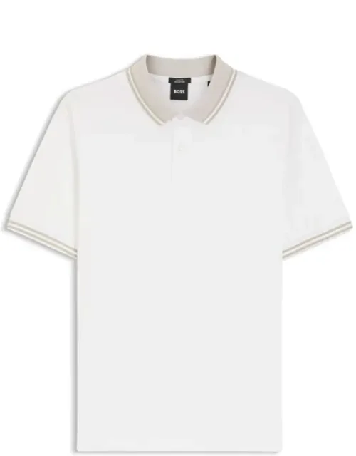 Stripe-trim Slim-fit Polo Shirt