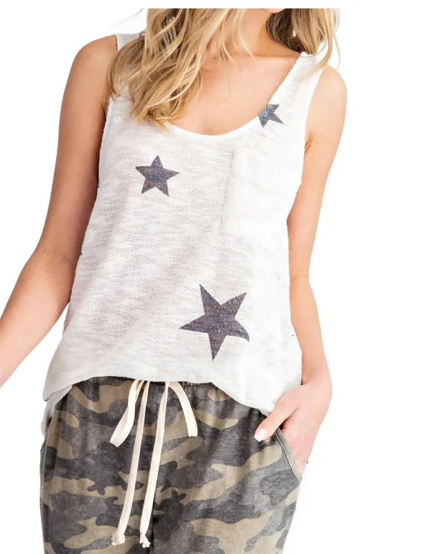 Star Sweater Knit Tank Top