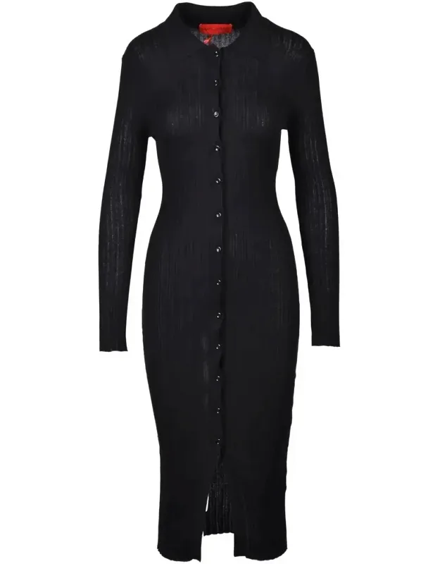 Chemise Dress - Fitted Design, Button-down Front