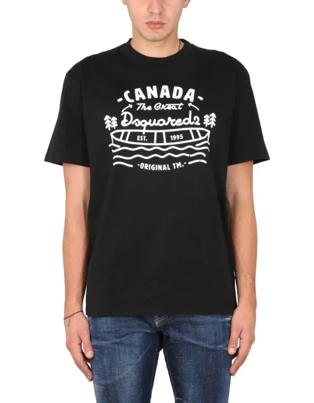 Vintage Design Front Logo Print T-shirt