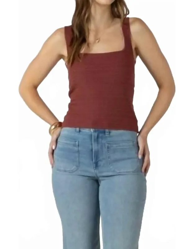 Square Neck Knit Tank Top