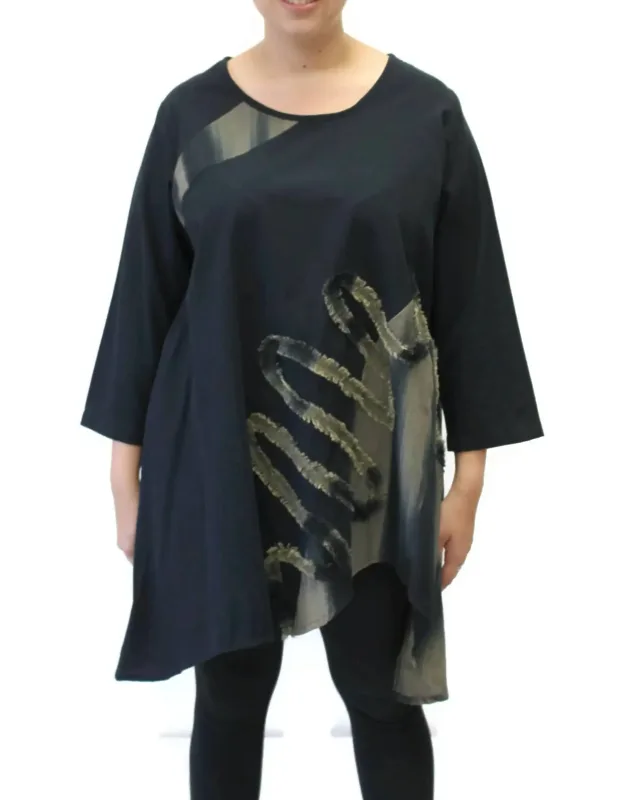 Flower Collage Hand Painted Tunic Top
