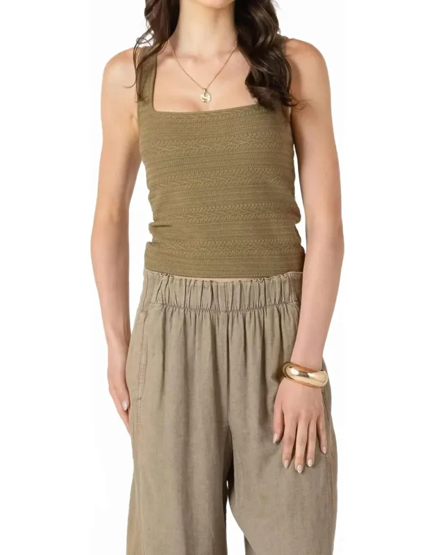 Square Neck Knit Tank Top