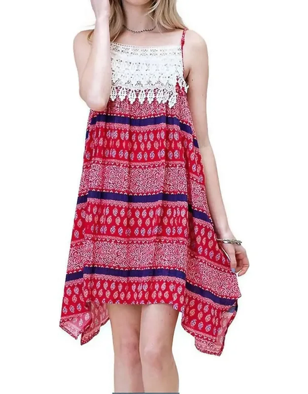 Asymmetrical Aztec Tank Dress