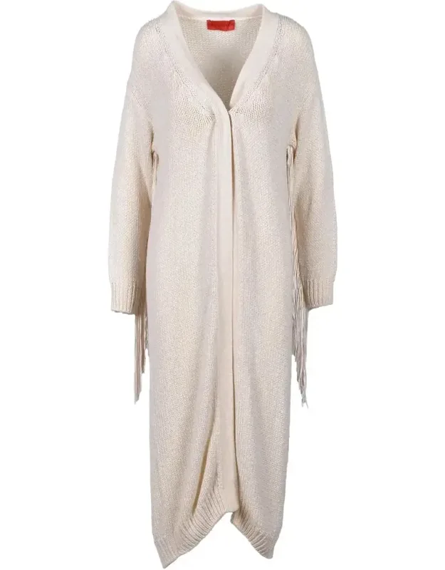 Long Cardigan - Silk And Polyamide Blend, Lightweight Feel
