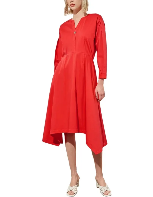 Stretch Cotton Fit & Flare Dress