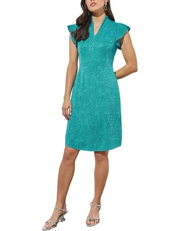 Metallic Knit Sheath Dress