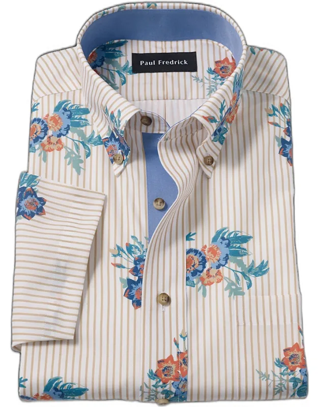 Tailored Fit Non-iron Cotton Floral Dress Shirt