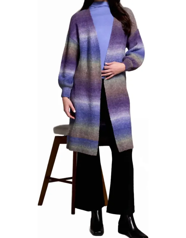 Boucle Puff Sleeve Long Sweater