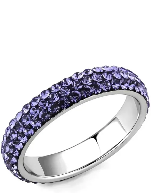 High Polished Stainless Steel Ring With Top Grade Crystal And Center Stone Type