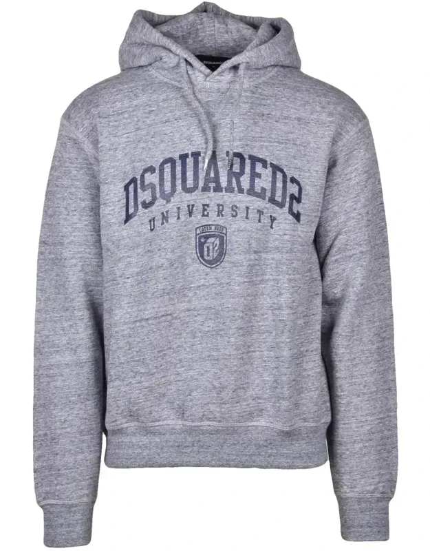 Heathered Grey Hoodie With Classic Design