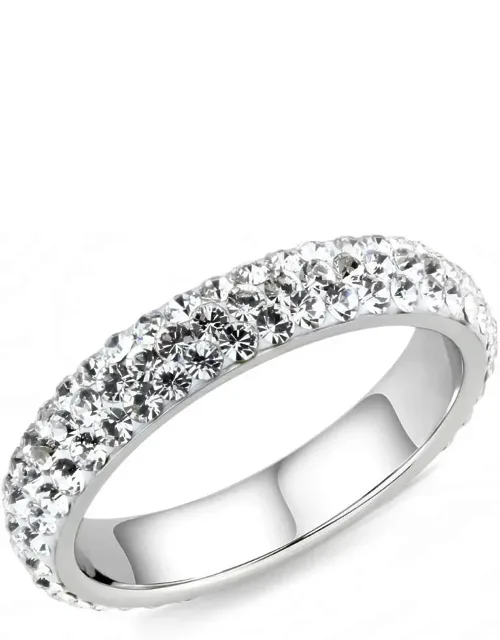 High Polished Stainless Steel Ring With Top Grade Crystal