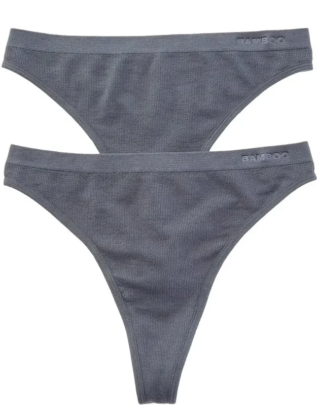 Set Of 2 Essential High Rib Thongs