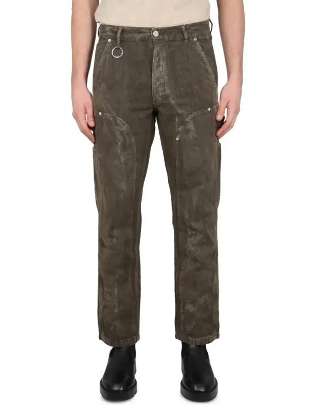 Relaxed Fit Textured Cotton-linen Pants