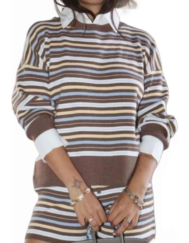 Striped Knit Collar Top