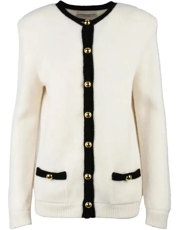 Alpaca Cardigan With Jewel Buttons