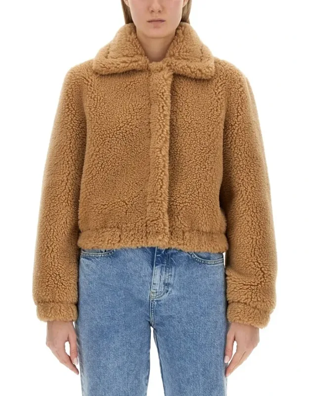 Cropped Furry Effect Jacket