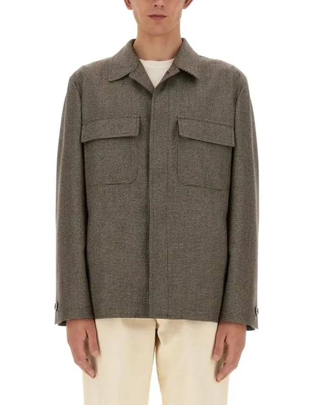 Textured Wool And Cashmere Shirt Jacket