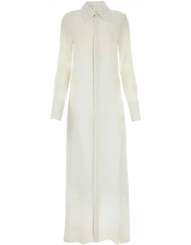 Chalk Crepe Shirt Dress