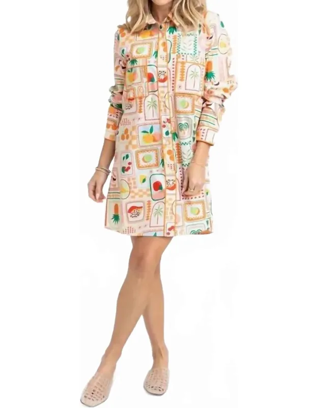 Fruit Basket Shirt Dress
