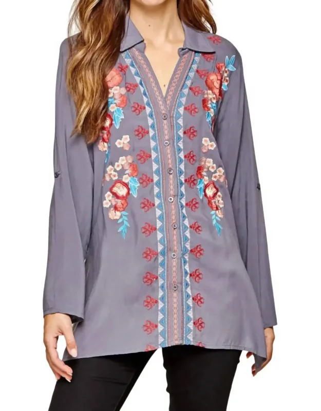 Floral Embroidered Tunic