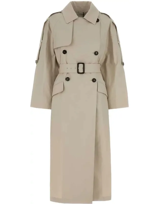 Sand Cotton Blend Delfino Trench Coat