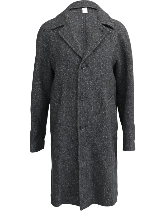 Single-breasted Tweed Coat With Pockets