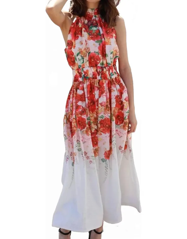 Floral Print Halter Dress