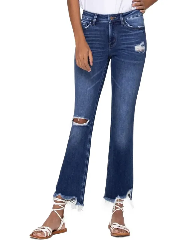 Sasha Mid Rise Ankle Flare Jeans