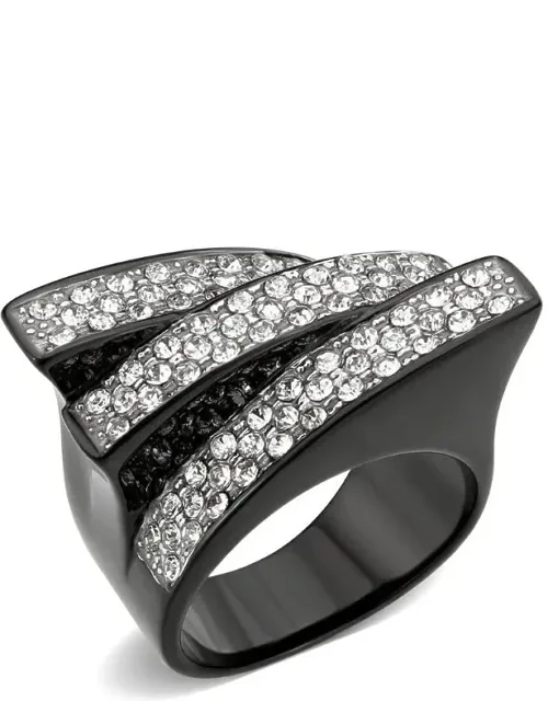 Two Tone Ip Black Stainless Steel Ring With Top Grade Crystal Stone Shape - Center Stone Dimension - Product Weight (approx.) - 8.5 Gram