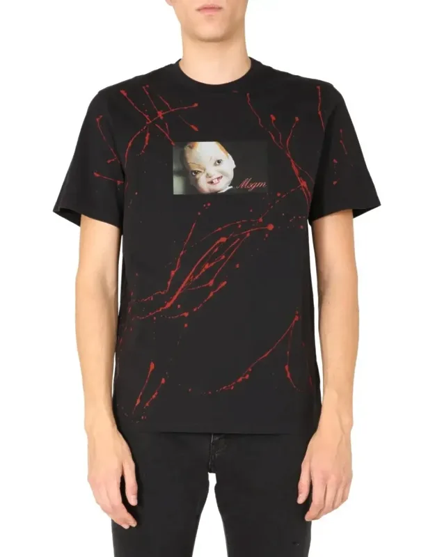 Graphic Doll Face Printed Crew Neck T-shirt