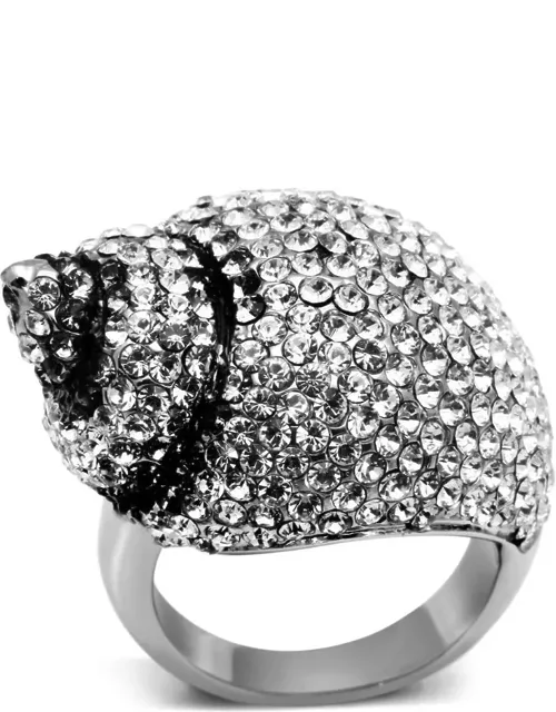 High Polished Stainless Steel Ring With Top Grade Crystal, Finish - High Polished, Weight (approx) - 21.00 (g)