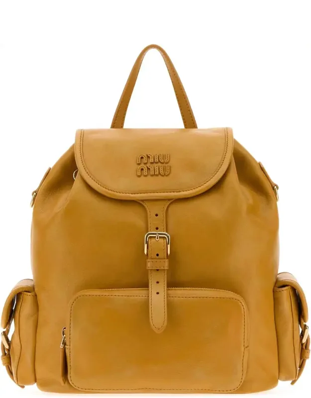 Mustard Nappa Leather Backpack