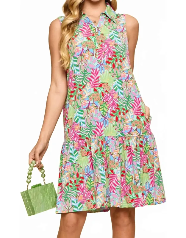 Coastal Dusk Collared Summer Dress