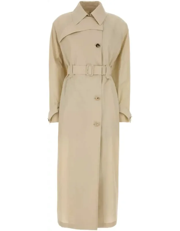 Sand Cupro Blend Zavorra Trench Coat