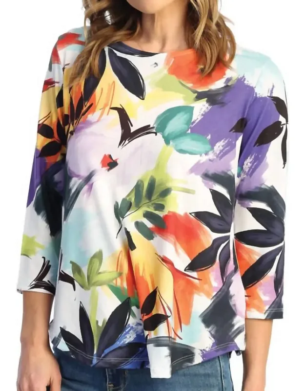 Tropical Round Hem Top