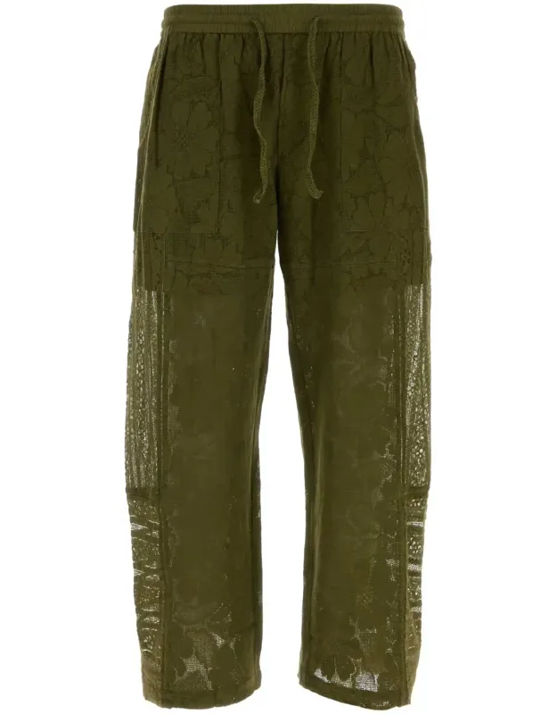 Army Green Lace Layal Pants