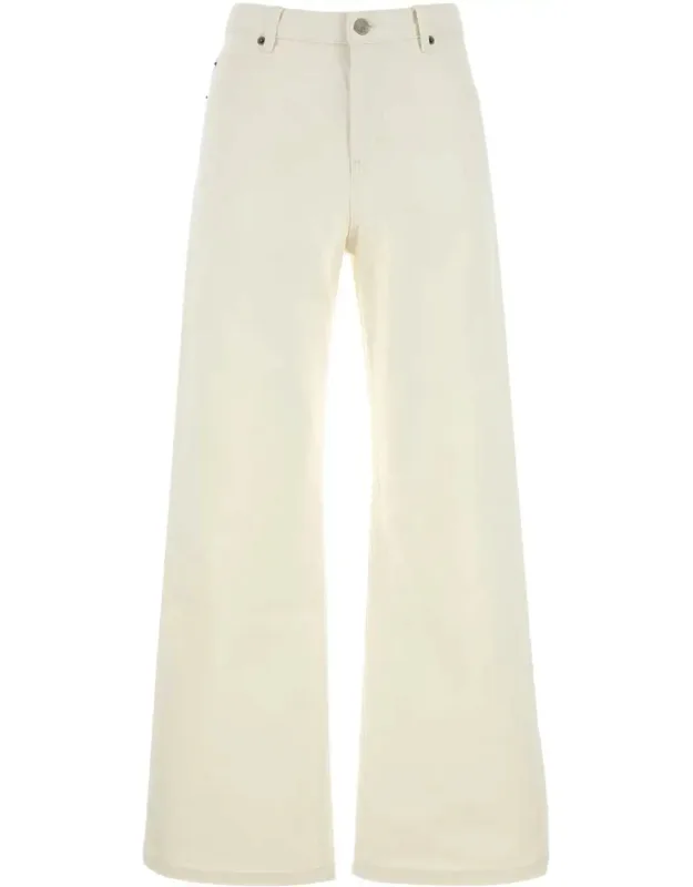White Denim Wide-leg Jeans
