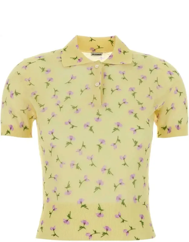 Printed Cotton Blend Polo Shirt