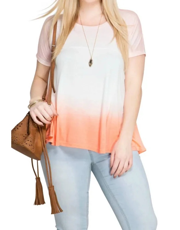 Ombre Short Sleeve Tunic Top